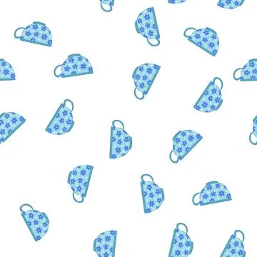 Pattern object vintage cup cartoon vector Stock Illustration