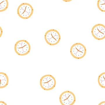 Pattern object wall clock cartoon vector Illustrazione stock