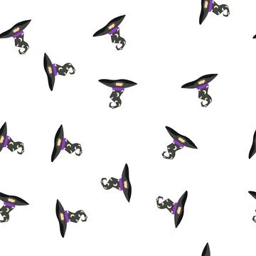 Pattern object wizard hat cartoon vector Stock Illustration