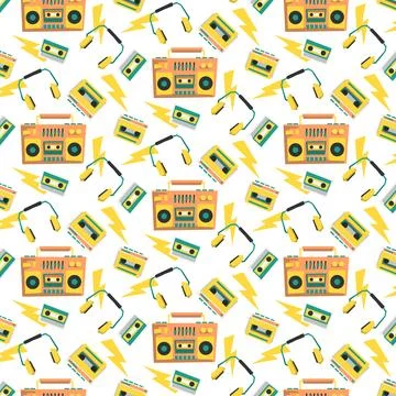 Pattern of objects from the 90s イラスト素材