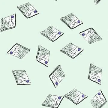 Pattern obligation contract sketch hand drawn Illustration