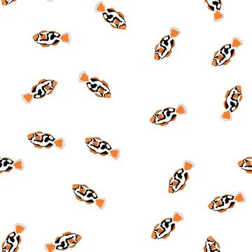 Pattern ocean clown fish cartoon vector イラスト素材
