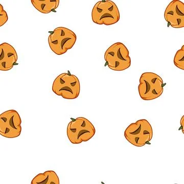 Pattern october pumpkin halloween character cartoon vector Stock Illustration