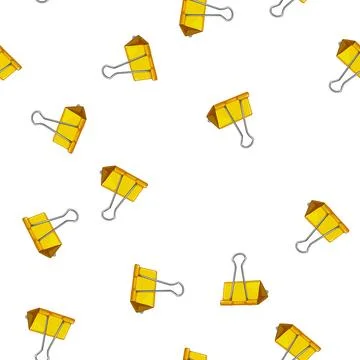 Pattern office binder clip cartoon vector color Stock Illustration