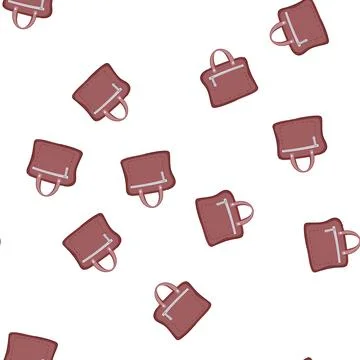Pattern office briefcase leather cartoon vector Illustration