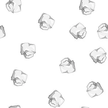Pattern office crumpled paper balls cartoon vector Stock Illustration