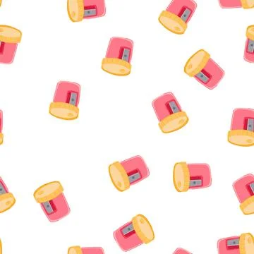 Pattern office sharpener pencil cartoon vector Illustration