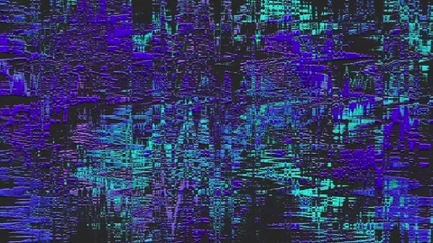 Pattern with offset blue relief paint on a dark wall Stock Footage 108652789