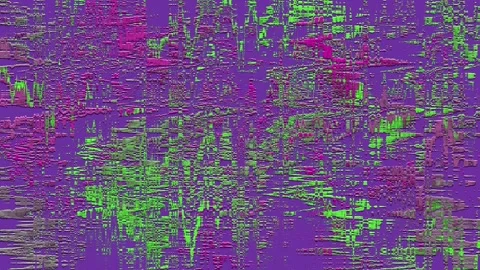 Pattern with offset green relief paint on the purple wall Stock Footage 108652659