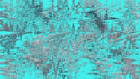 Pattern with offset light blue and beige embossed paint on the turquoise wall Stock Footage 108652572