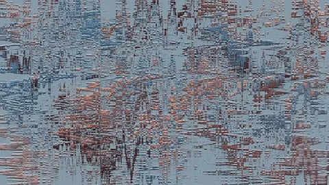 Pattern with offset light blue and beige relief paint on the blue wall Stock Footage 108652899