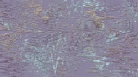 Pattern with offset light blue and beige embossed paint on the wall Stock Footage 108657358