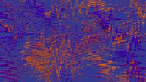 Pattern with offset orange and violet embossed paint on the purple wall Stock Footage 108652842