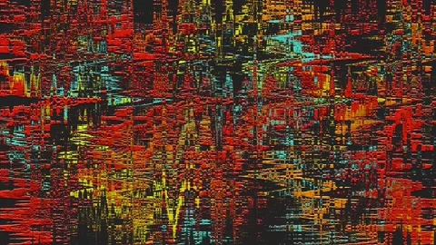 Pattern with offset red and blue relief paint on a black wall Stock Footage 108657632