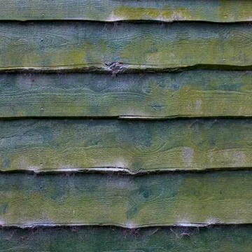 Pattern of old blue green planks of shed or wooden fence Stock Photos