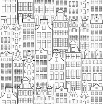 Pattern with old building Stock Illustration