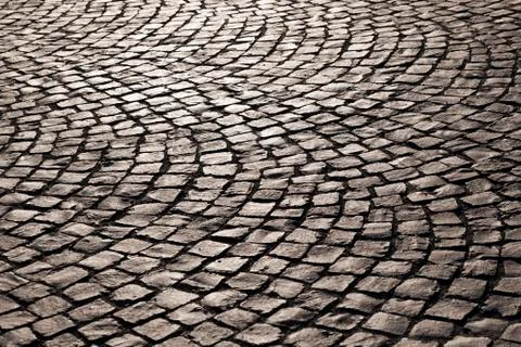 Pattern of old cobble stone street 스톡 사진