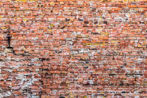 Pattern of old historic brick wall 스톡 사진