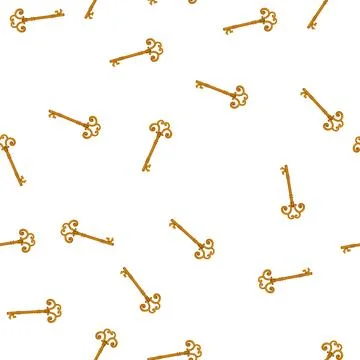 Pattern old key vintage cartoon vector Illustrazione stock