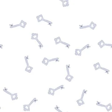 Pattern old key vintage cartoon vector Illustrazione stock