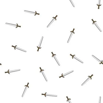 Pattern old medieval sword cartoon vector 库存插图