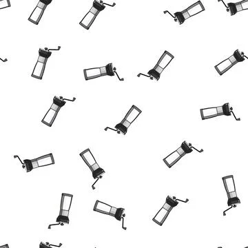 Pattern old mill coffee grinder manual cartoon vector Illustrazione stock