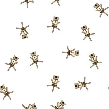 Pattern old mill farm cartoon vector Illustrazione stock