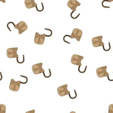Pattern old padlock vintage cartoon vector Illustrazione stock