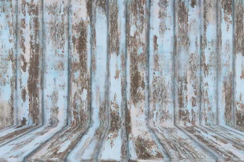 Pattern old rough wood pieces texture surface background and light blue color 库存照片