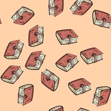 Pattern old vintage book sketch hand drawn Illustrazione stock
