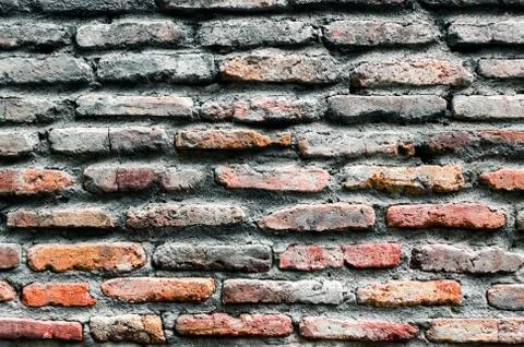 Pattern of old vintage brick wall close up Stock Photos