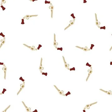 Pattern old wild west pistol cartoon vector 스톡 일러스트
