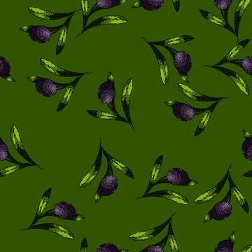 Pattern oline branch food sketch hand drawn Stock Illustration