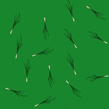 Pattern onion green sketch hand drawn illustration Stock Illustration