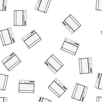 Pattern open dishwasher kitchen cartoon vector 스톡 일러스트