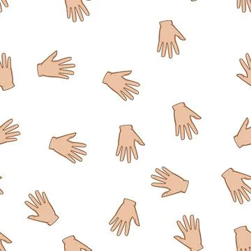 Pattern Open human hand showing five fingers gesture Stock Illustration