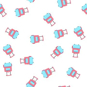 Pattern open kid luggage cartoon vector Stock Illustration