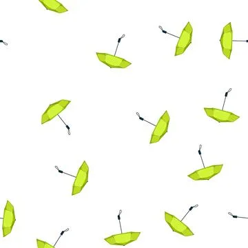 Pattern open umbrella rain cartoon vector Illustration