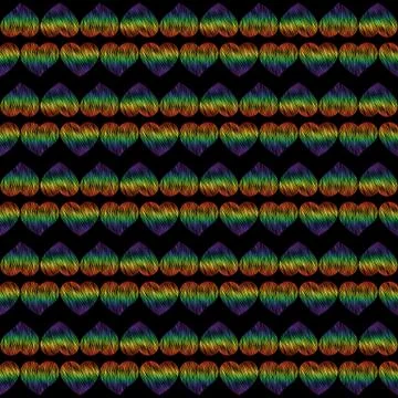 Pattern with openwork hearts Illustrazione stock