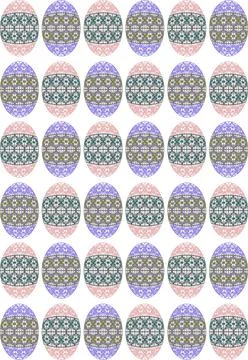 A pattern of openwork ovals of blue and gray tones is depicted.3d. Illustration