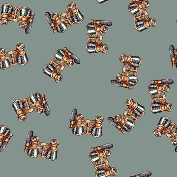 Pattern Opera glasses sketch line art illustration for performance viewing Stock Illustration