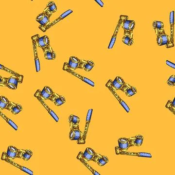 Pattern Opera glasses tool viewing live theater performance Stock Illustration