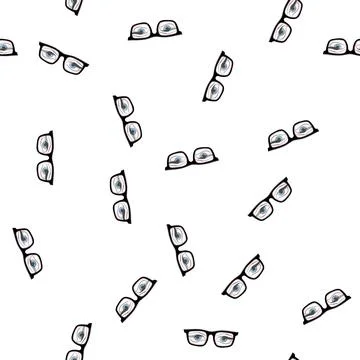 Pattern optic geek glasses cartoon vector Stock Illustration
