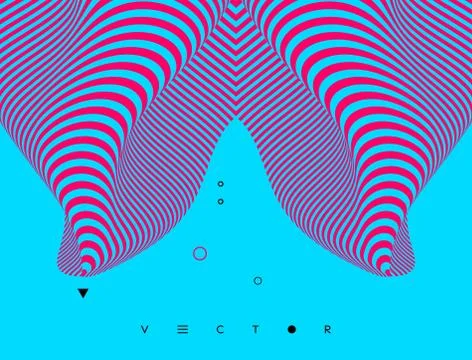 Pattern with optical illusion. Abstract 3D geometrical background. Vector ill Stock Illustration