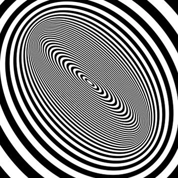 Pattern with optical illusion. Black and white background Stock Illustration