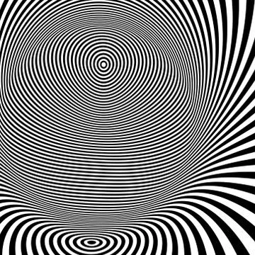 Pattern with optical illusion. Black and white background Stock Illustration