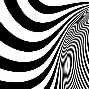 Pattern with optical illusion. Black and white background Stock Illustration
