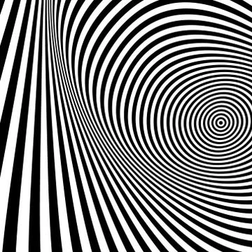 Pattern with optical illusion. Black and white background Stock Illustration