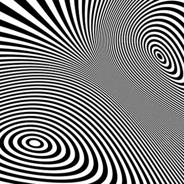 Pattern with optical illusion. Black and white background Stock Illustration