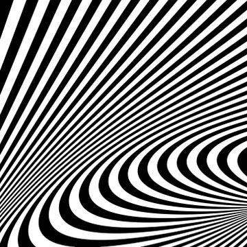 Pattern with optical illusion. Black and white background Illustrazione stock
